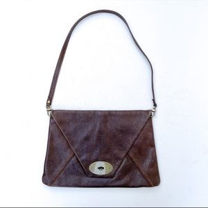 Vintage Brown Leather Shoulder Bag